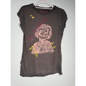 Amplified vintage Blondie distressed grey graphic tshirt y2k retro sparkle